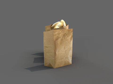 Saco com pao frances 3D Model