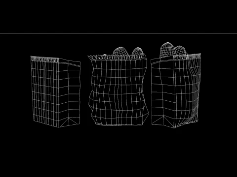 Saco com pao frances 3D Model