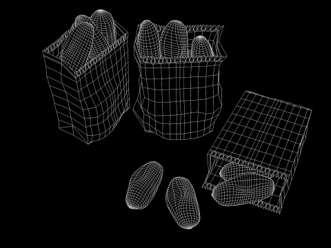Saco com pao frances 3D Model