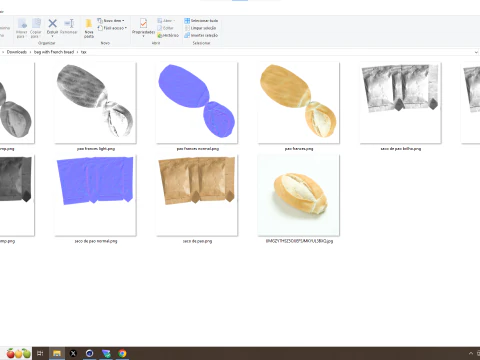 Saco com pao frances 3D Model