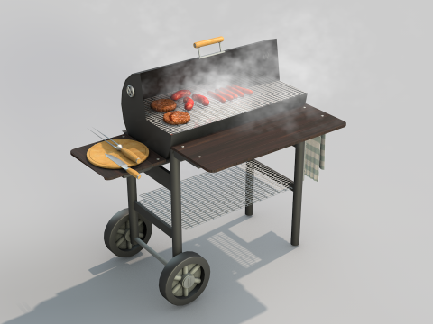 Grelha churrasco vapor 3D Модель