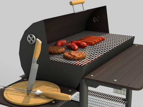 Grelha churrasco vapor 3D Модель