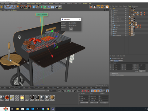 Grelha churrasco vapor 3D Модель