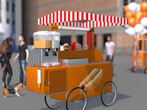 Carrinho de lanches e sucos 3Dモデル