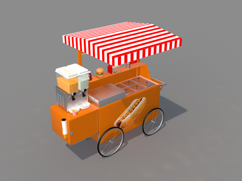 Carrinho de lanches e sucos 3Dモデル