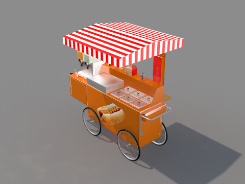 Carrinho de lanches e sucos 3Dモデル