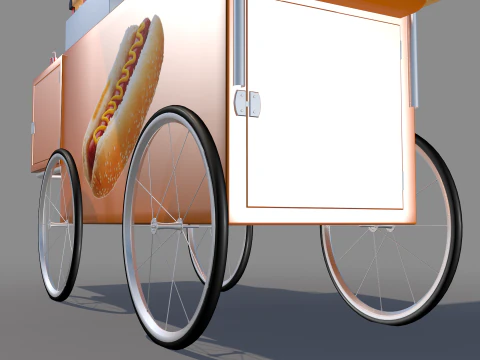 Carrinho de lanches e sucos 3D Model