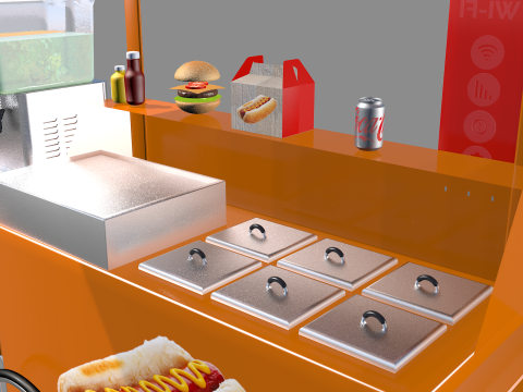 Carrinho de lanches e sucos 3Dモデル