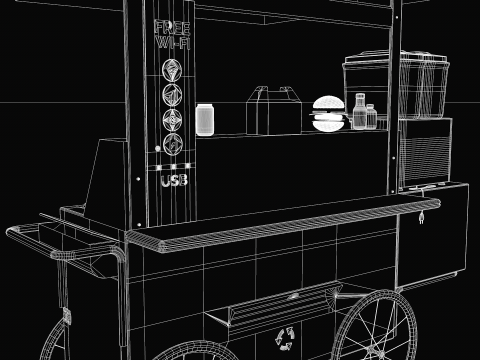 Carrinho de lanches e sucos 3Dモデル