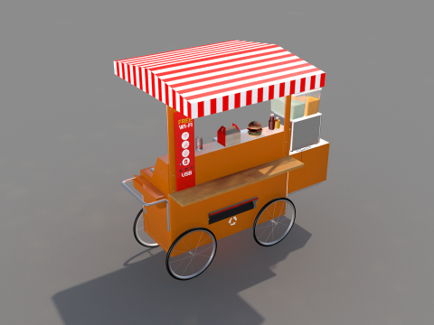 Carrinho de lanches e sucos 3Dモデル