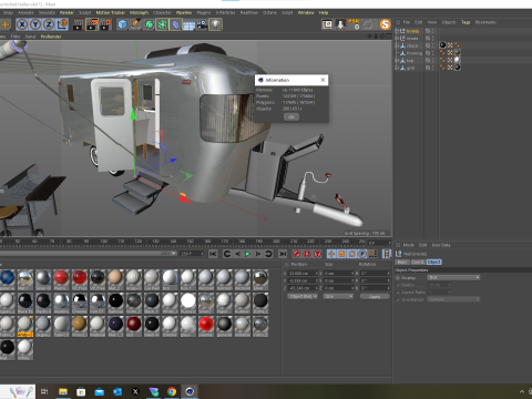 Trailer mobiliado 3D Model