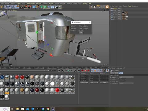 Trailer mobiliado 3D Model