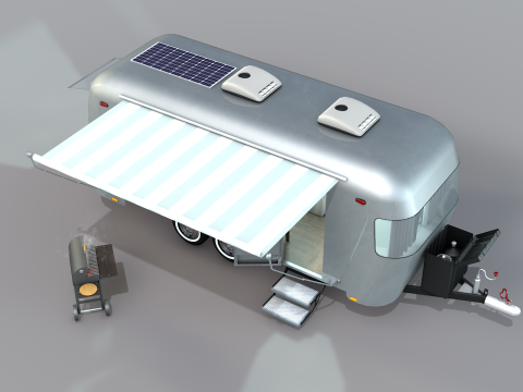 Trailer mobiliado 3D Model