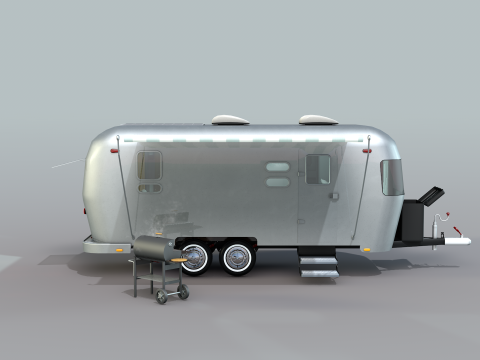 Trailer mobiliado 3D Model