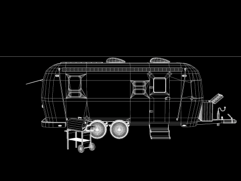 Trailer mobiliado 3D Model