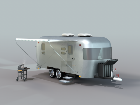 Trailer mobiliado 3D Model