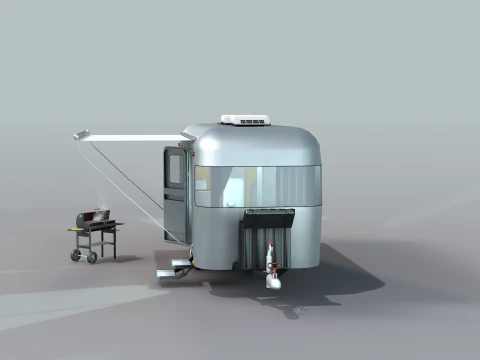 Trailer mobiliado 3D Model