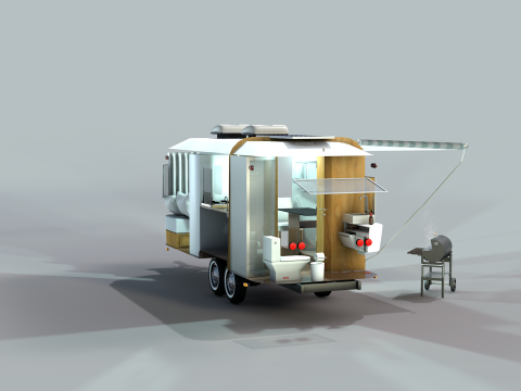Trailer mobiliado 3D Model
