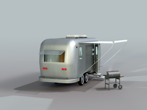Trailer mobiliado 3D Model
