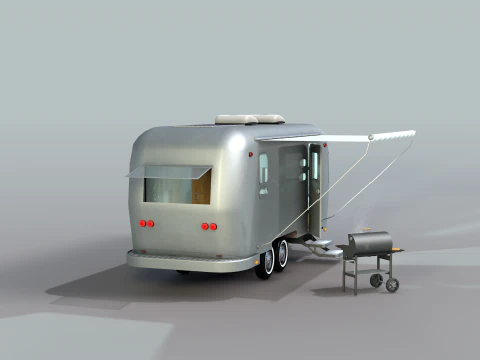 Trailer mobiliado 3D Model