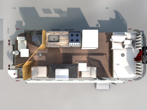 Trailer mobiliado 3D Model