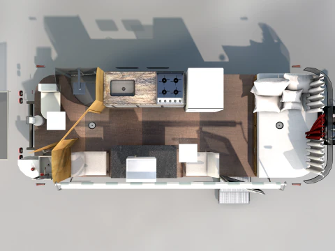Trailer mobiliado 3D Model