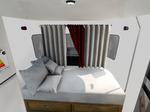 Trailer mobiliado 3D Model