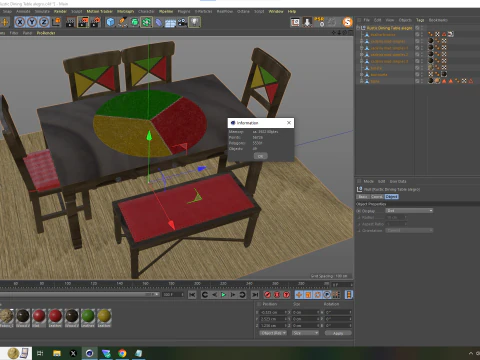 Rustic Dining Table alegro 3D Model