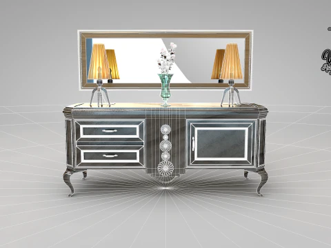 Balco de sala de jantar dos anos 50 3D Model