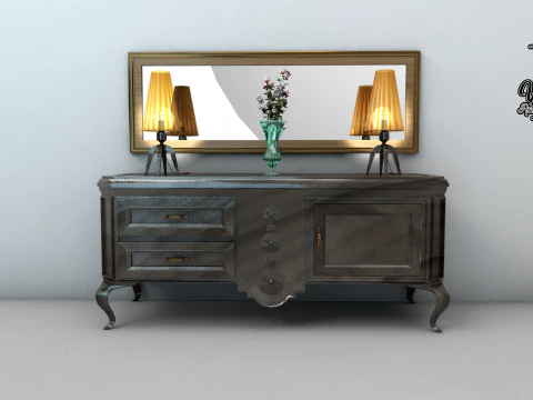 Balco de sala de jantar dos anos 50 3D Model