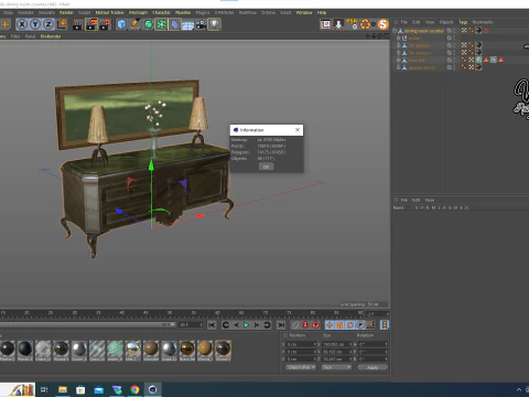 Balco de sala de jantar dos anos 50 3D Model
