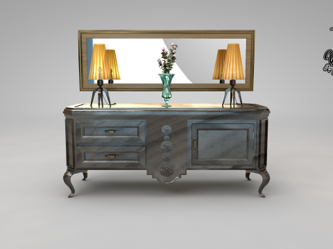 Balco de sala de jantar dos anos 50 3D Модель
