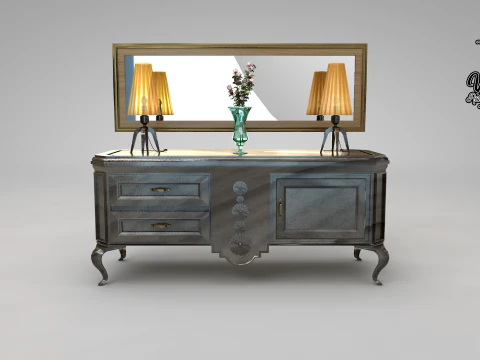 Balco de sala de jantar dos anos 50 3D Model