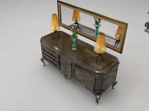 Balco de sala de jantar dos anos 50 3D Model