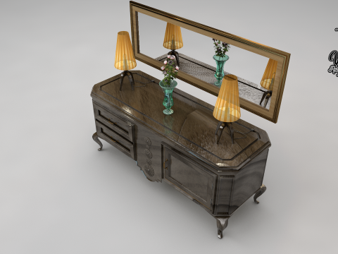 Balco de sala de jantar dos anos 50 3D Модель