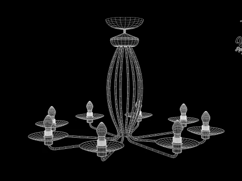 50s dining table 8 chairs 3D Model