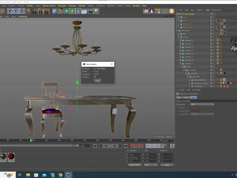 50s dining table 8 chairs 3D Model