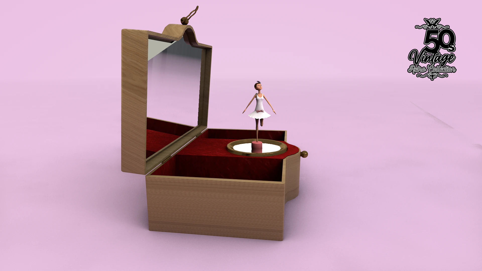 Ballerina Jewelry Box 3D Model .c4d .max .obj .3ds .fbx .stl .blend 