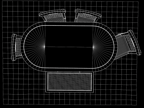 Mesa de Jantar Rstica Moon 3D Model