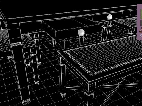 Mesa de jantar r&uacute;stica Modelo 3D