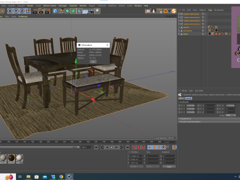 Mesa de jantar rstica 3D-Modell