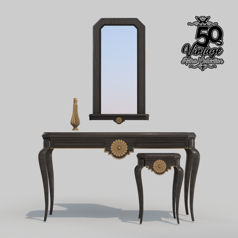 50s living room sideboard 3D Model .c4d .max .obj .3ds .fbx .stl .blend