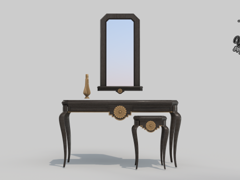 50s living room sideboard 3D Model