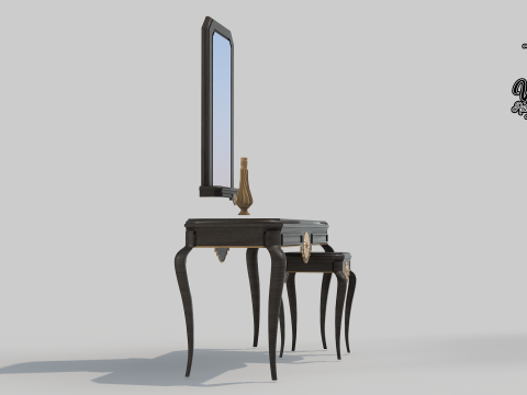 50s living room sideboard 3D Model