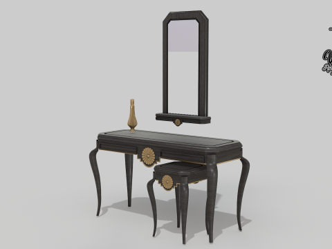 50s living room sideboard 3D Model