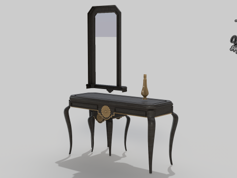 50s living room sideboard 3D Model