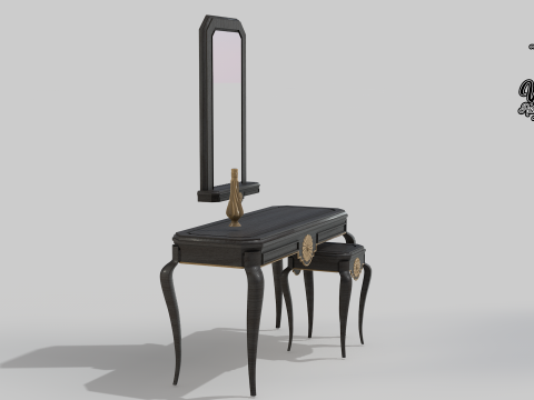 50s living room sideboard 3D Model