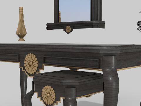 50s living room sideboard 3D Model