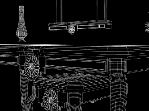 50s living room sideboard 3D Model