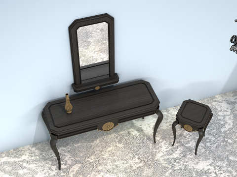 50s living room sideboard 3D Model